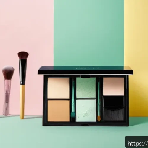 Home 32 피부결 정돈을 위한 세팅 파우더 - A detailed close-up of a variety of setting powders arranged on a sleek vanity table, showcasing loo...