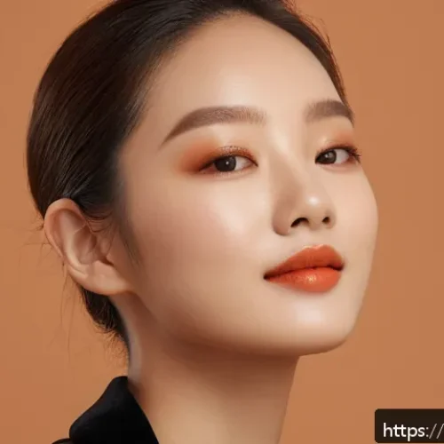 Home 31 3CE 벨벳 립틴트 추천 색상 - A close-up portrait of a woman with warm-toned skin wearing 3CE Velvet Lip Tint in 'Tof' and 'Coffee...