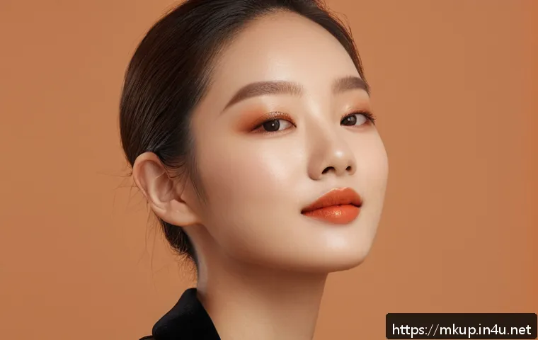 3CE 벨벳 립틴트 추천 색상 - A close-up portrait of a woman with warm-toned skin wearing 3CE Velvet Lip Tint in 'Tof' and 'Coffee...