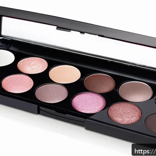 Home 30 가성비 좋은 아이섀도우 팔레트 추천 - A compact eyeshadow palette open on a clean white surface, showcasing a harmonious blend of matte an...