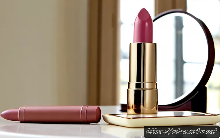 Home 17 크리미 텍스처 립스틱 추천 - Photorealistic beauty product still life, three unbranded creamy lipstick bullets in soft rose, warm...